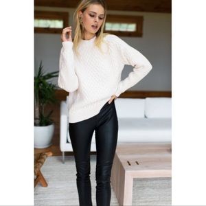 Emerson Fry Vegan Leather Leggings Pull On Black Size S NEW